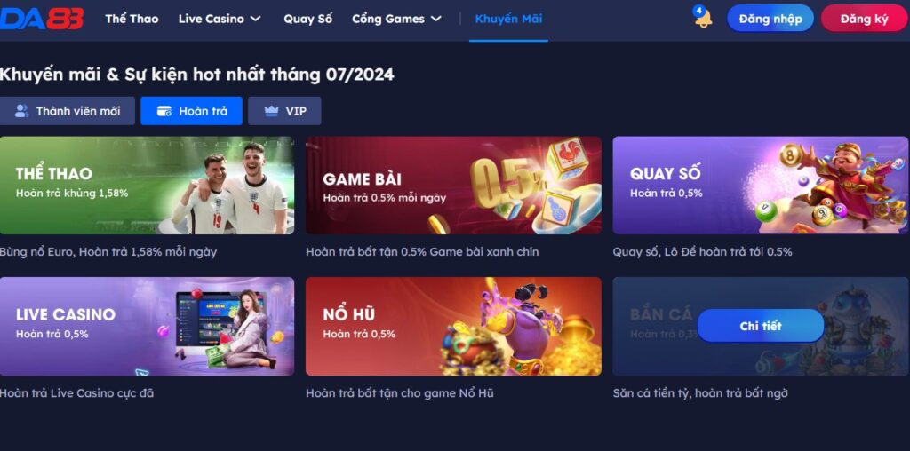 Khuyến mãi DA88 hoàn trả giá trị cực lớn.